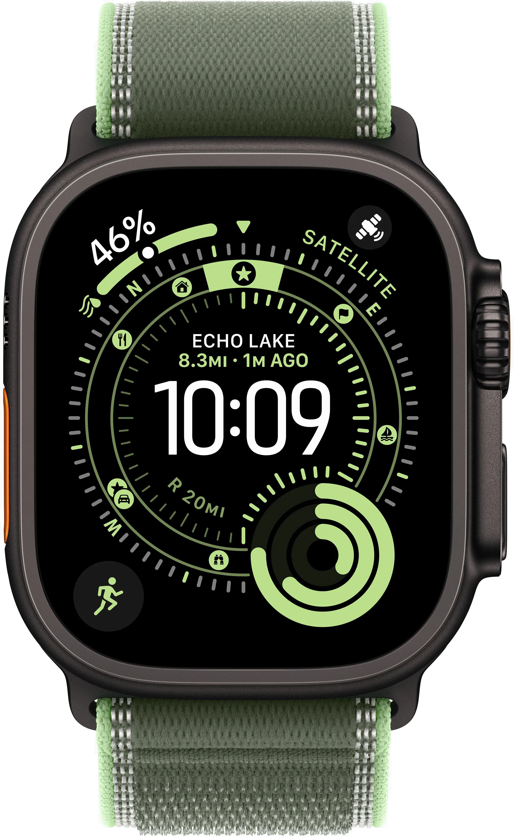 Часы Apple Watch Ultra 3 49mm Titanium Black (Trail Loop Green/Neon) S/M