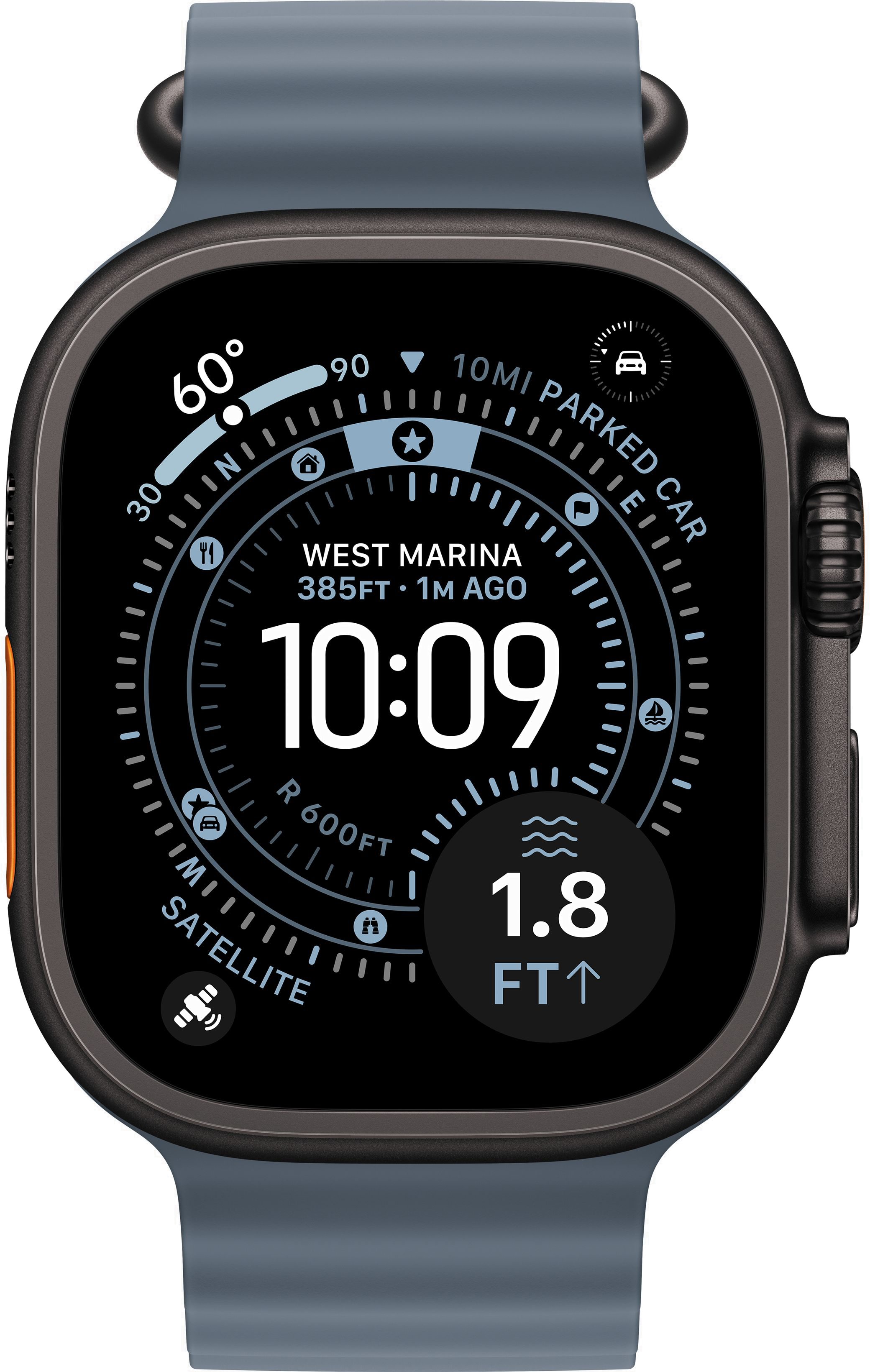 Часы Apple Watch Ultra 3 49mm Titanium Black (Ocean Band Anchor Blue) S/M