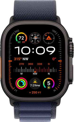 Apple Watch Ultra 2 2024 49mm Titanium Black Alpine Loop Navy Band