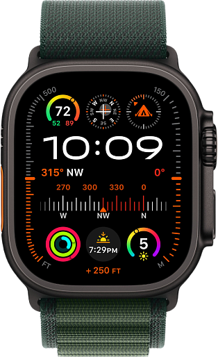 Apple Watch Ultra 2 2024 49mm Titanium Black Alpine Loop Dark Green