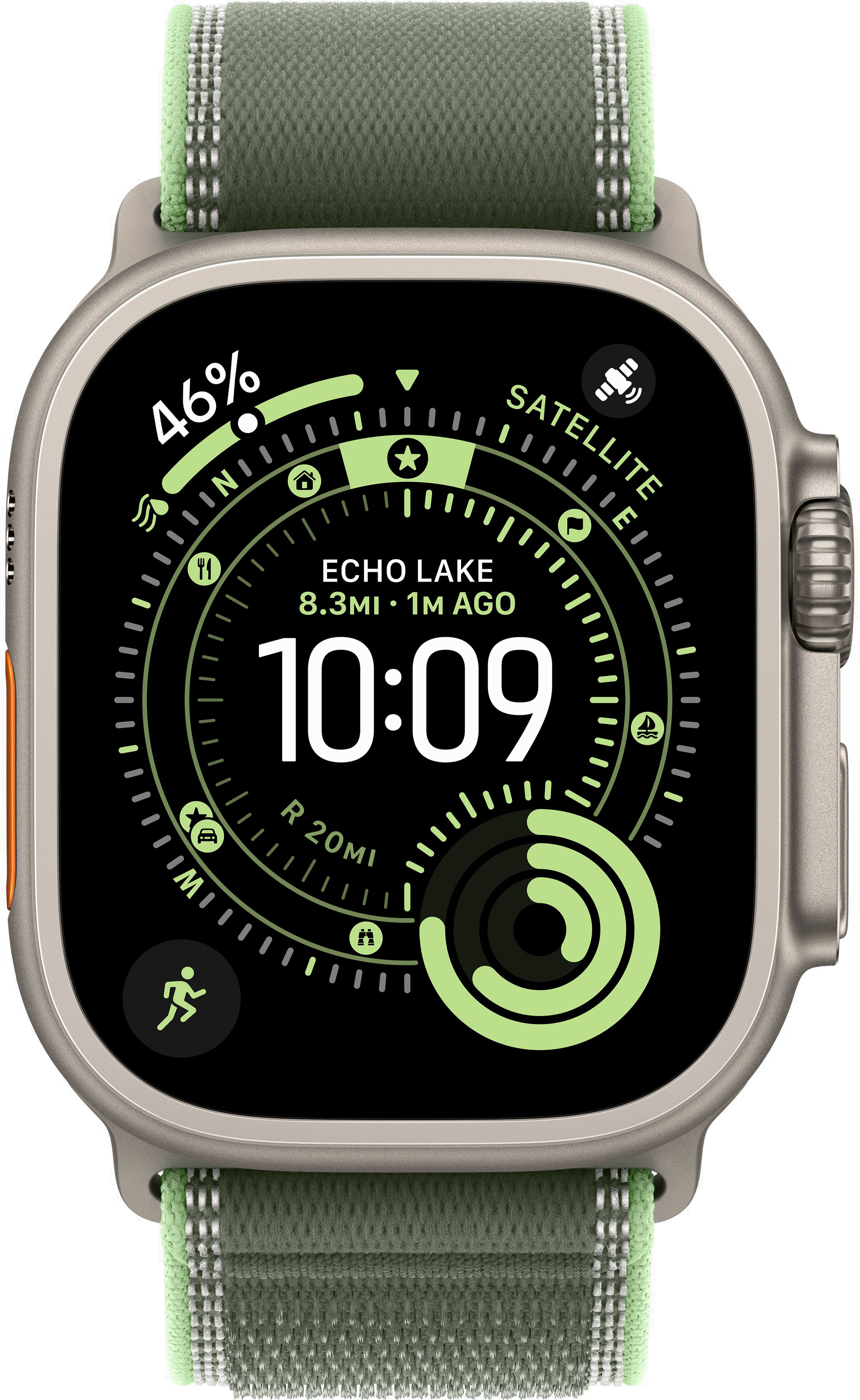 Часы Apple Watch Ultra 3 49mm Titanium Natural (Trail Loop Green/Neon) M/L