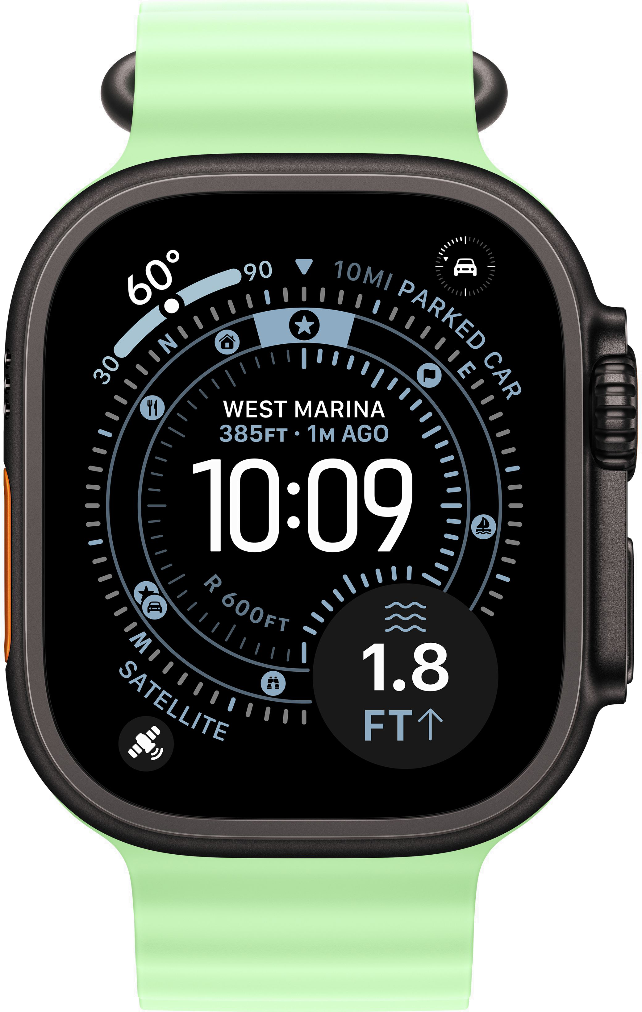 Часы Apple Watch Ultra 3 49mm Titanium Black (Ocean Band Neon Green) M/L
