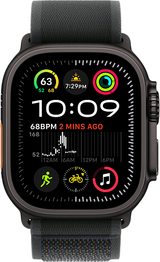 Apple Watch Ultra 2 2024 49mm Titanium Black Trail Loop Black