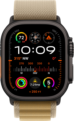 Apple Watch Ultra 2 2024 49mm Titanium Black Alpine Loop Tan Band