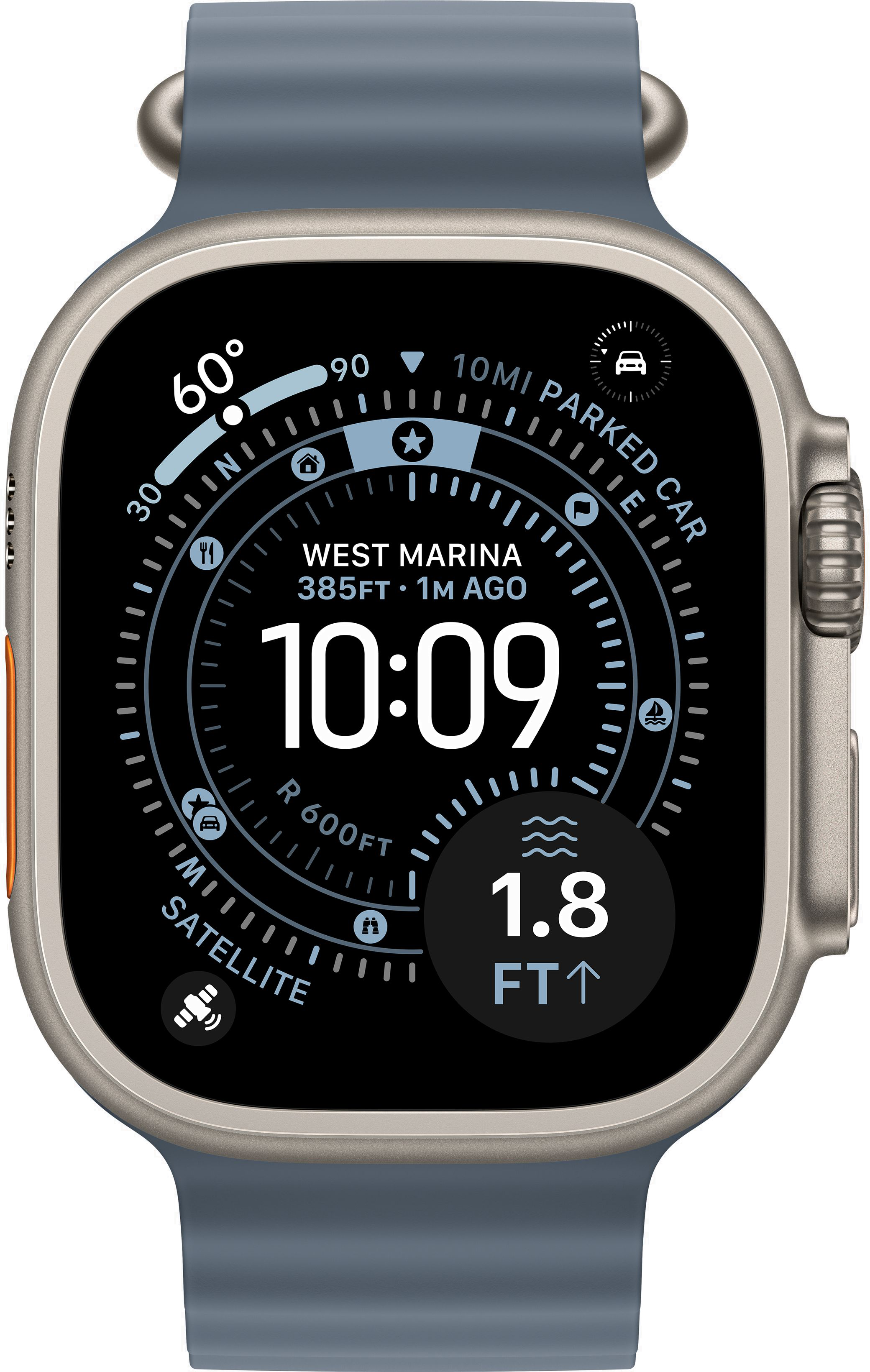 Часы Apple Watch Ultra 3 49mm Titanium Natural (Ocean Band Anchor Blue) M/L