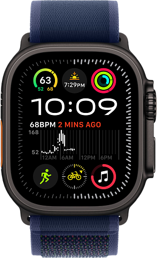Apple Watch Ultra 2 2024 49mm Titanium Black Trail Loop Blue