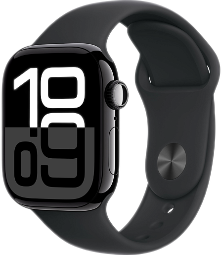 Apple Watch Series 10 (42mm) Jet Black Aluminum with Sport Band