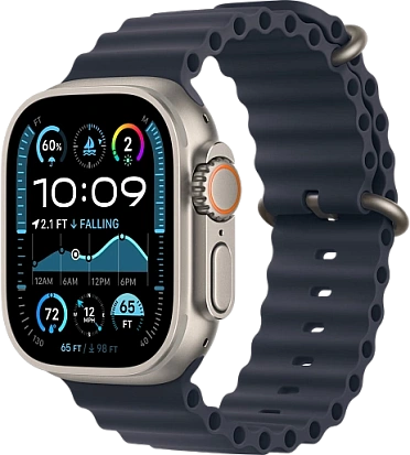 Apple Watch Ultra 2 2024 49mm Natural Titanium Ocean Band Navy