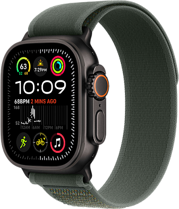 Apple Watch Ultra 2 2024 49mm Titanium Black Trail Loop Green