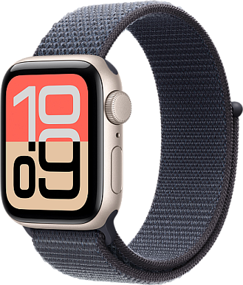 Apple Watch SE 2025 (Gen 3) 40mm Starlight with Blue Sport Loop