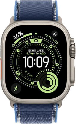 Часы Apple Watch Ultra 3 49mm Titanium Natural (Trail Loop Blue/Bright Blue) S/M