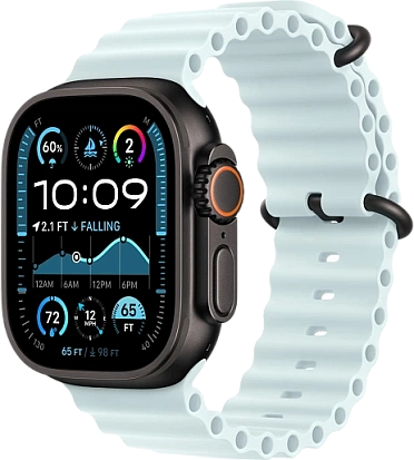 Apple Watch Ultra 2 2024 49mm Titanium Black Ocean Band Ice Blue