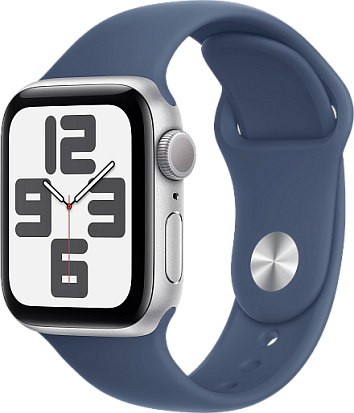 Apple Watch SE 2024 (Gen 2) 44mm Silver with Sport Band Denim