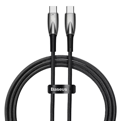 Кабель Baseus Glimmer Series Fast Charging Data Cable Type-C to Type-C 100W 1m Черный
