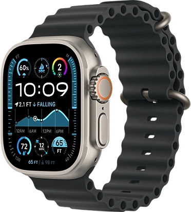 Apple Watch Ultra 2 2024 49mm Natural Titanium Ocean Band Black